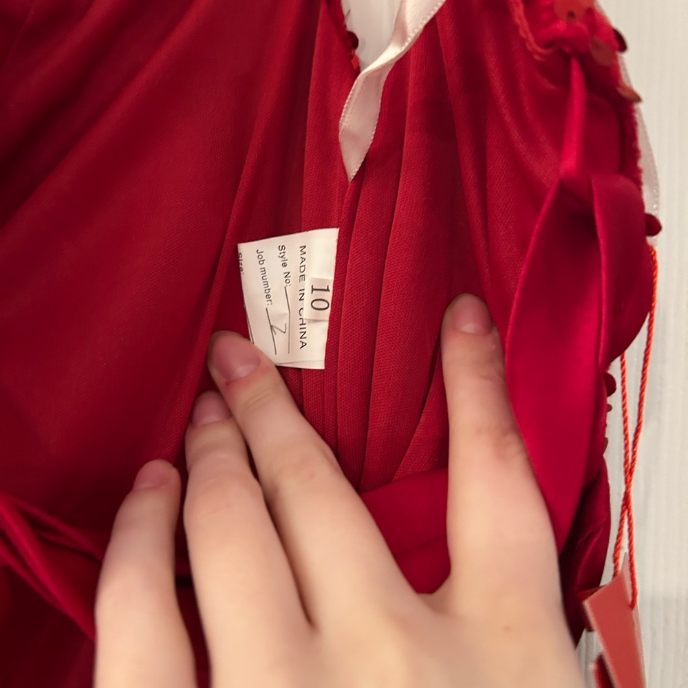 DARK RED OFF THE SHOULDER SEQUIN GOWN - Picture 14 of 14